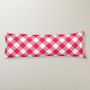 Klassisches rot-weißes Gingham-Muster Rustikal Seitenschläferkissen