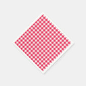 Klassisches rot-weißes Gingham-Muster Rustikal Serviette (Ecke)