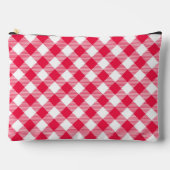 Klassisches rot-weißes Gingham-Muster Rustikal Zubehörtasche (Vorderseite)