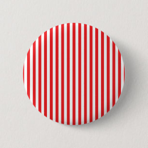 Klassisches rot-weißes vertikales Streifenmuster Button