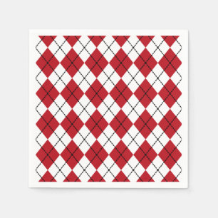 Klassisches rotes Argyle-BBQ-Picknick Sommer  Serviette