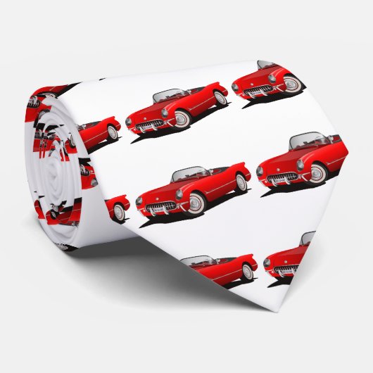 Klassisches Rotes Auto Krawatte (Gerollt)