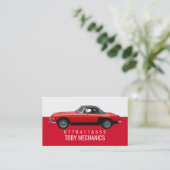 Klassisches Rotes Auto, Mechanik Visitenkarte (Stehend Vorderseite)