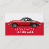 Klassisches Rotes Auto, Mechanik Visitenkarte (Vorderseite)