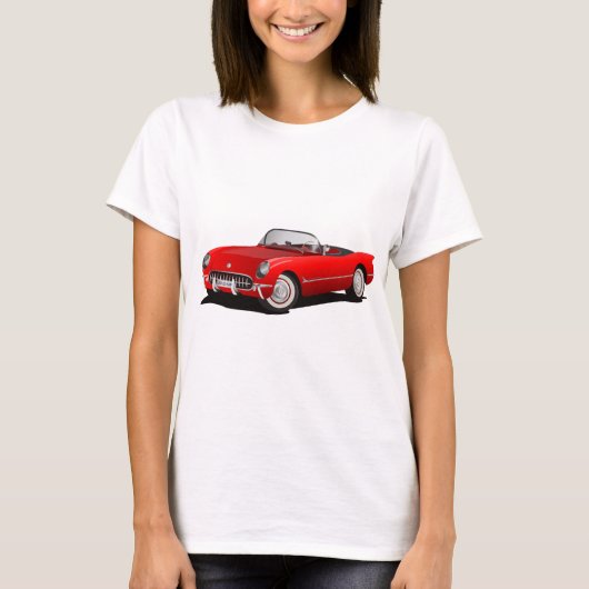 Klassisches Rotes Auto T-Shirt (Vorderseite)