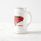 Klassisches rotes Automobil von 1948 Bierglas (VorderseiteRechts)