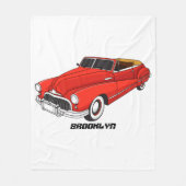 Klassisches rotes Automobil von 1948 Fleecedecke (Vorderseite)