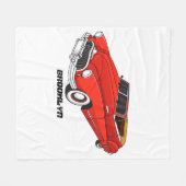 Klassisches rotes Automobil von 1948 Fleecedecke (Vorderseite (Horizontal))