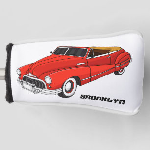 Klassisches rotes Automobil von 1948 Golf Headcover
