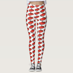Klassisches rotes Automobil von 1948 Leggings