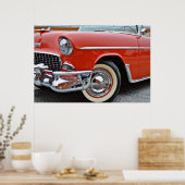 Klassisches rotes Cabrio Bel Air Oldtimer Poster (Küche)