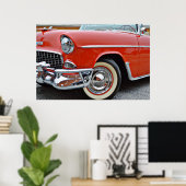 Klassisches rotes Cabrio Bel Air Oldtimer Poster (Heimbüro)
