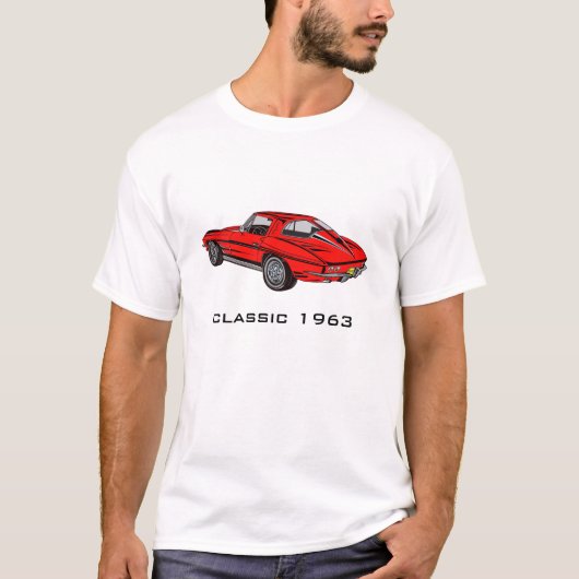 Klassisches rotes Corvette T-Shirt von 1963 (Vorderseite)