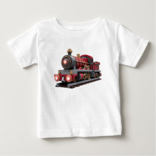 Klassisches rotes Dampflok-T-Shirt für Abenteuer-K Baby T-shirt