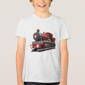 Klassisches rotes Dampflok-T-Shirt für Abenteuer-K Tri-Blend Shirt