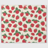 Klassisches rotes Erdbeermuster-Wrap-Papier Geschenkpapier (Flach)