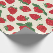 Klassisches rotes Erdbeermuster-Wrap-Papier Geschenkpapier (Ecke)