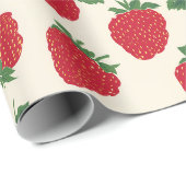 Klassisches rotes Erdbeermuster-Wrap-Papier Geschenkpapier (Rolleneckpunkt)
