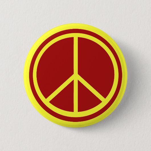 Klassisches rotes Friedenszeichen Button (Vorderseite)
