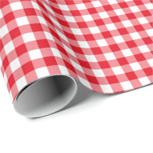 Klassisches rotes Gingham-Geschenkpapier Geschenkpapier