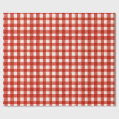 Klassisches rotes Gingham-Karo-Weihnachten Geschenkpapier (Flach)