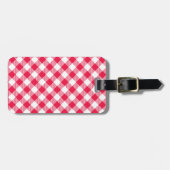 Klassisches rotes Gingham-Landmuster Gepäckanhänger (Vorderseite horizontal)