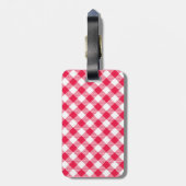 Klassisches rotes Gingham-Landmuster Gepäckanhänger (Rückseite vertikal)