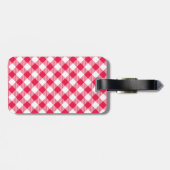 Klassisches rotes Gingham-Landmuster Gepäckanhänger (Rückseite horizontal)