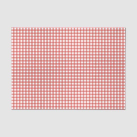 Klassisches rotes Gingham-Weihnachten Seidenpapier (Vorderseite)