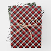 Klassisches Rotes Grün Schwarz-weiß Gingham Geschenkpapier Set (Beispiel)