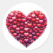 Klassisches Rotes Herz Liebe Symbol Runder Aufkleber (Vorderseite)