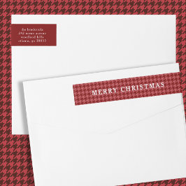 Klassisches rotes Houndstooth Frohe Weihnachten 
