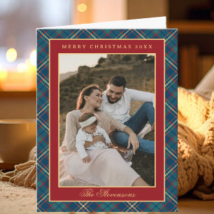 Klassisches rotes Karo Vintage-Foto Weihnachten ge
