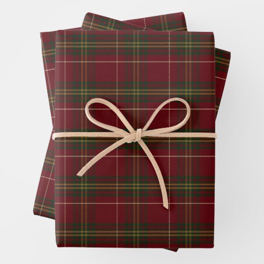 Klassisches rotes Karo-Weihnachten Geschenkpapier Set (Beispiel)
