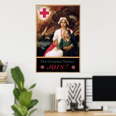 Klassisches Rotes Kreuz Poster (Heimbüro)