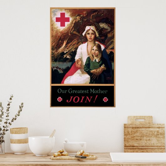 Klassisches Rotes Kreuz Poster (Küche)