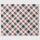 Klassisches rotes Marine-Erbe-Tartan-Karomuster Geschenkpapier (Flach)