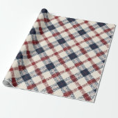Klassisches rotes Marine-Erbe-Tartan-Karomuster Geschenkpapier (Ungerollt)