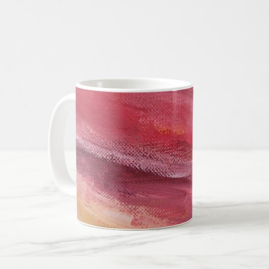 Klassisches Rotes Monogramm Kaffeetasse (Vorderseite Links)