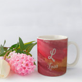 Klassisches Rotes Monogramm Kaffeetasse