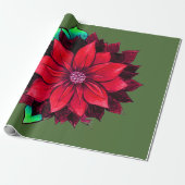 KLASSISCHES ROTES POINSETTIA Packpapier (Ungerollt)