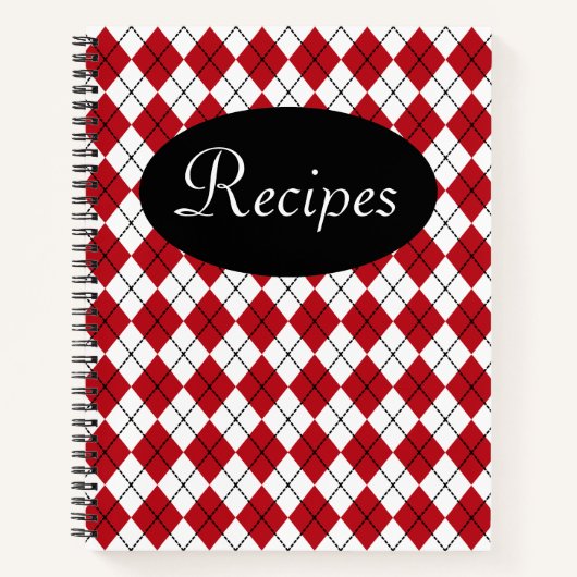 Klassisches rotes Rezeptbuch Notizblock (Vorderseite)