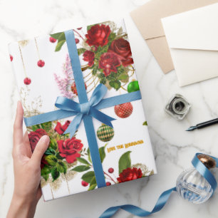 Klassisches rotes Rosen Chic Boutique benutzerdefi Geschenkpapier