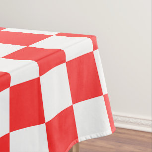 Klassisches rotes Schachbrett Tischdecke
