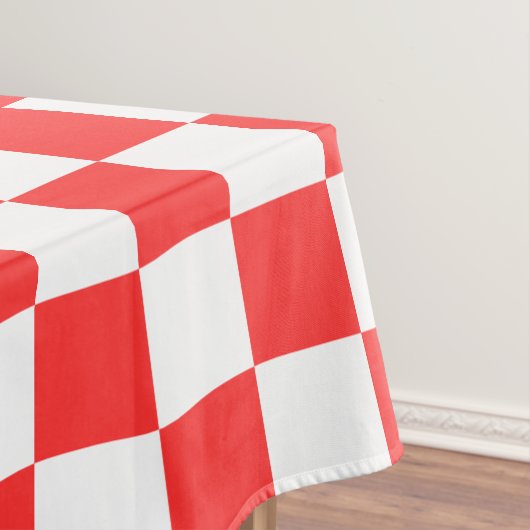 Klassisches rotes Schachbrett Tischdecke (Beispiel)