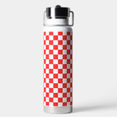 Klassisches rotes Schachbrett Trinkflasche (Hinten)