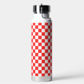 Klassisches rotes Schachbrett Trinkflasche (Links)