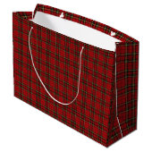 Klassisches rotes Schottenkaro Große Geschenktüte (Rückseite Schrägansicht)