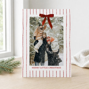 Klassisches rotes Streifen-Merry-Little-Christmas- Feiertagskarte