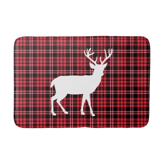 Klassisches rotes Tartan-Karomuster Badematte (Vorderseite)